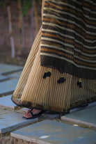 blockprint kota doria saree with tassels