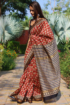 chanderi saree embroidery saree blockprint saree naturally dyed saree