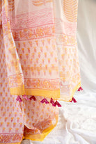 Hans - Yellow Pink Kota Doriya saree gray and green store