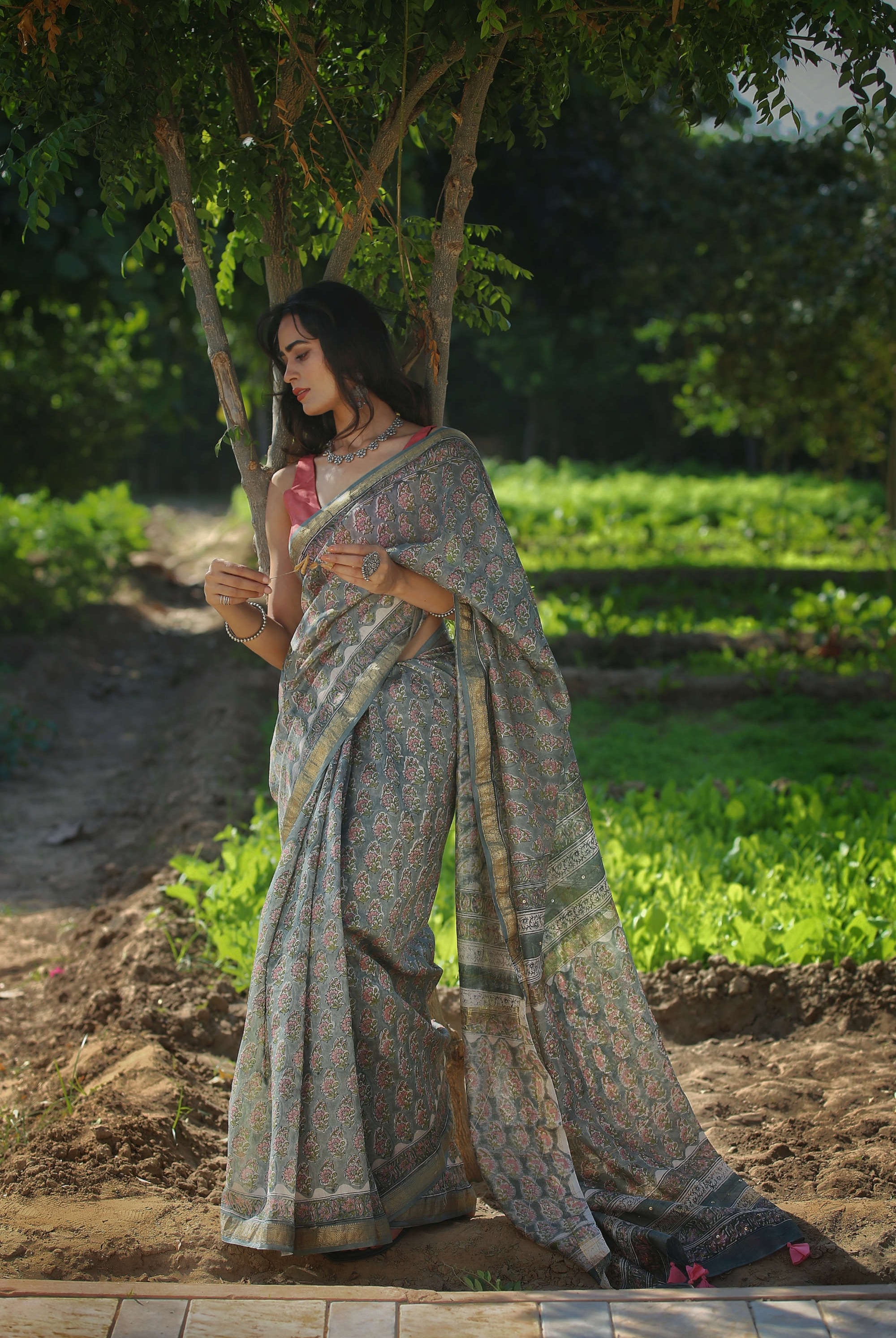 chanderi saree maheshwari saree blockprint saree beautiful saree green saree