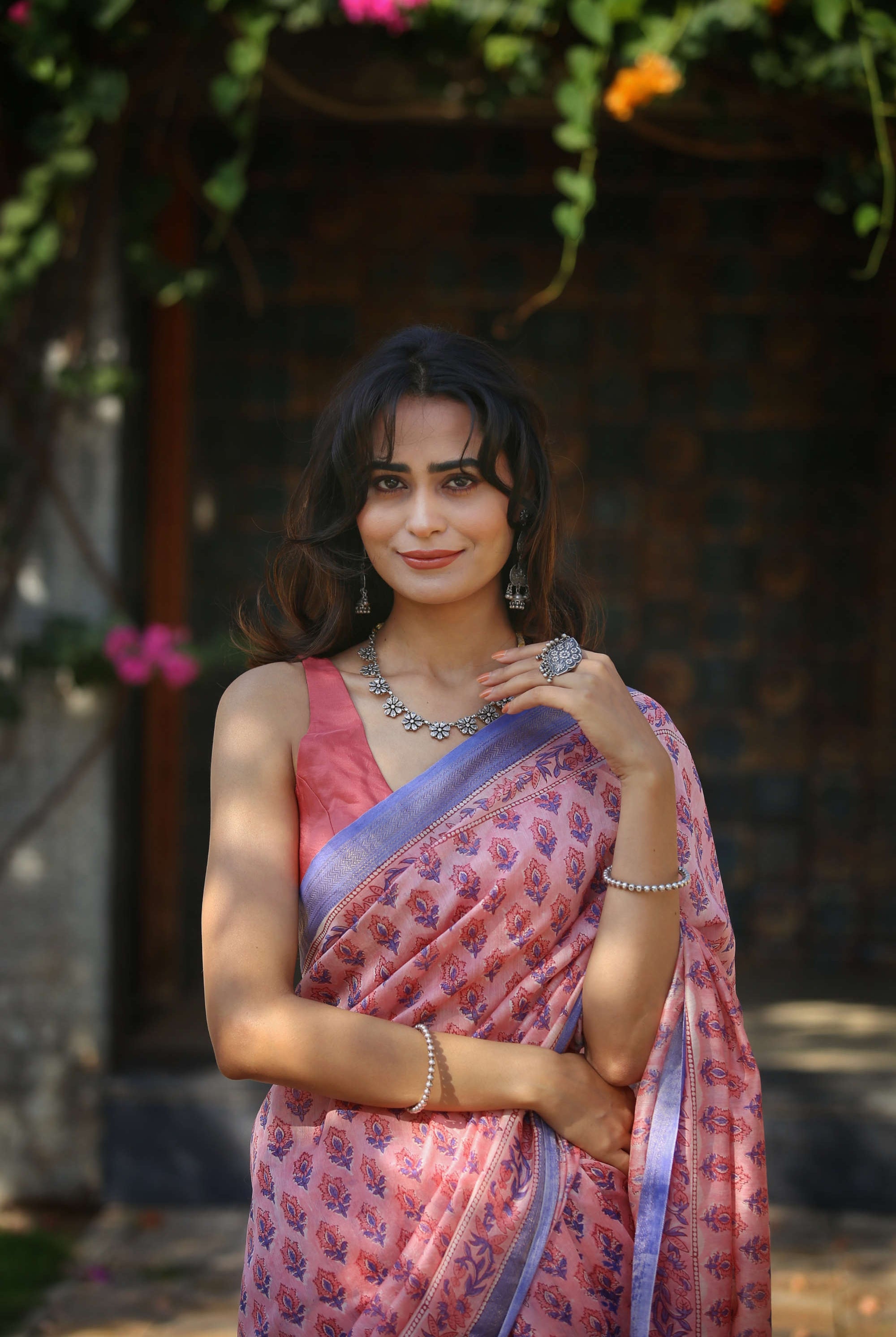 chanderi saree maheshwari saree blockprint saree beautiful saree pink saree