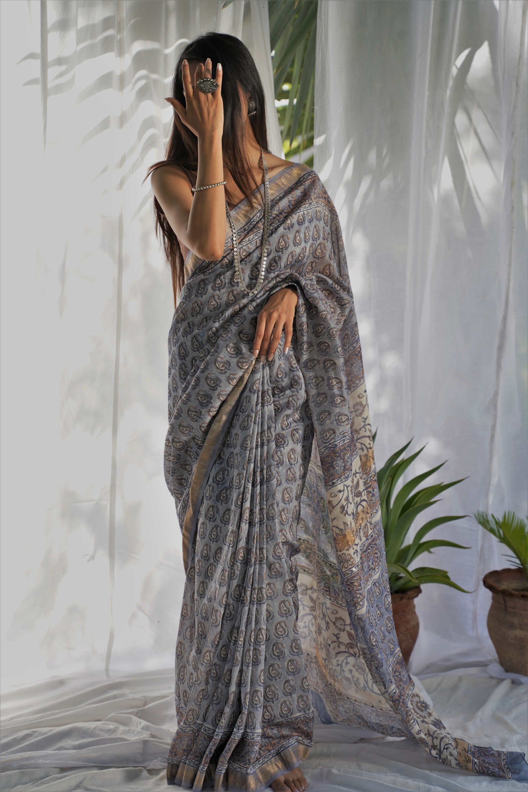 chanderi saree maheshwari saree blockprint saree beautiful saree blue saree