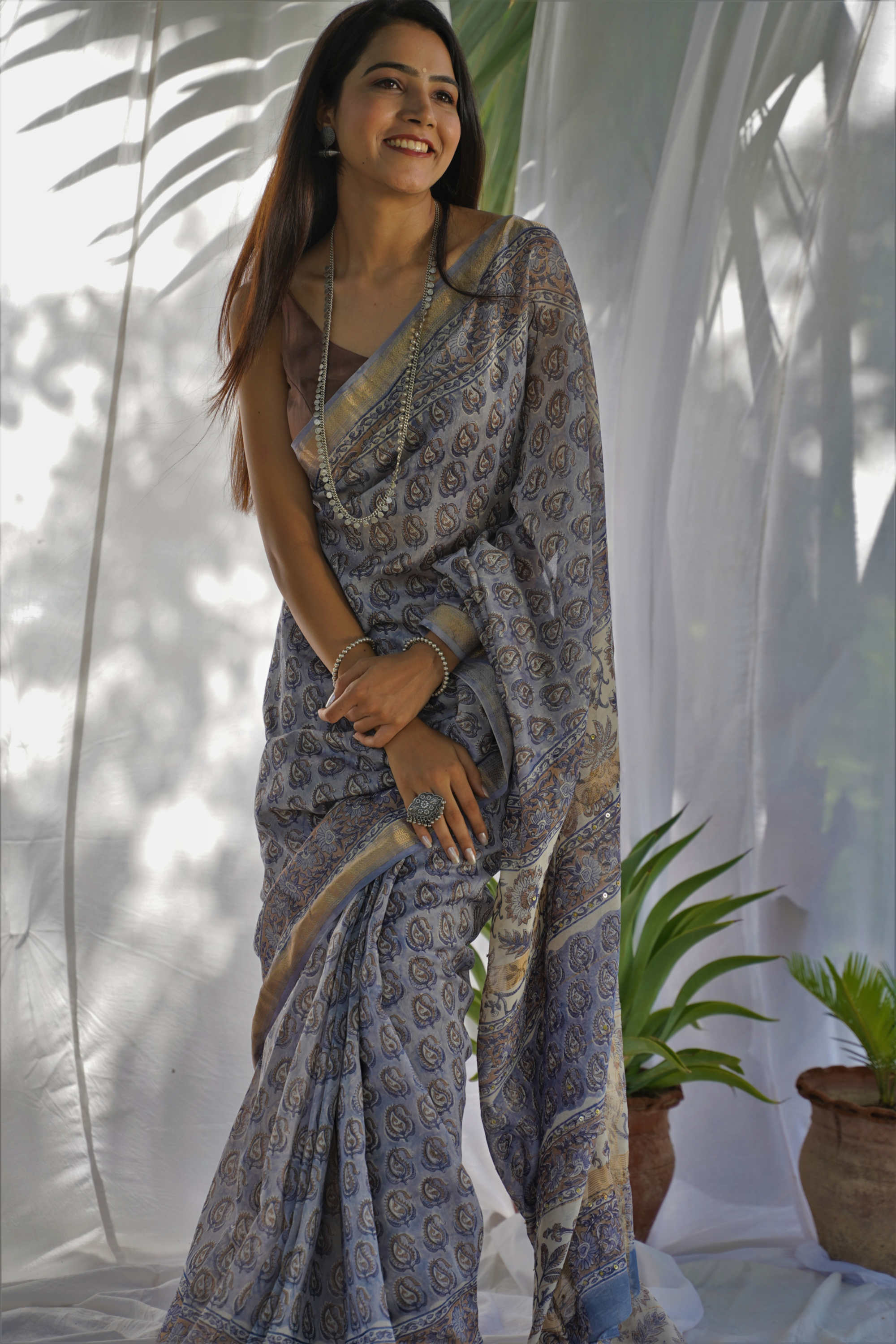 chanderi saree maheshwari saree blockprint saree beautiful saree blue saree