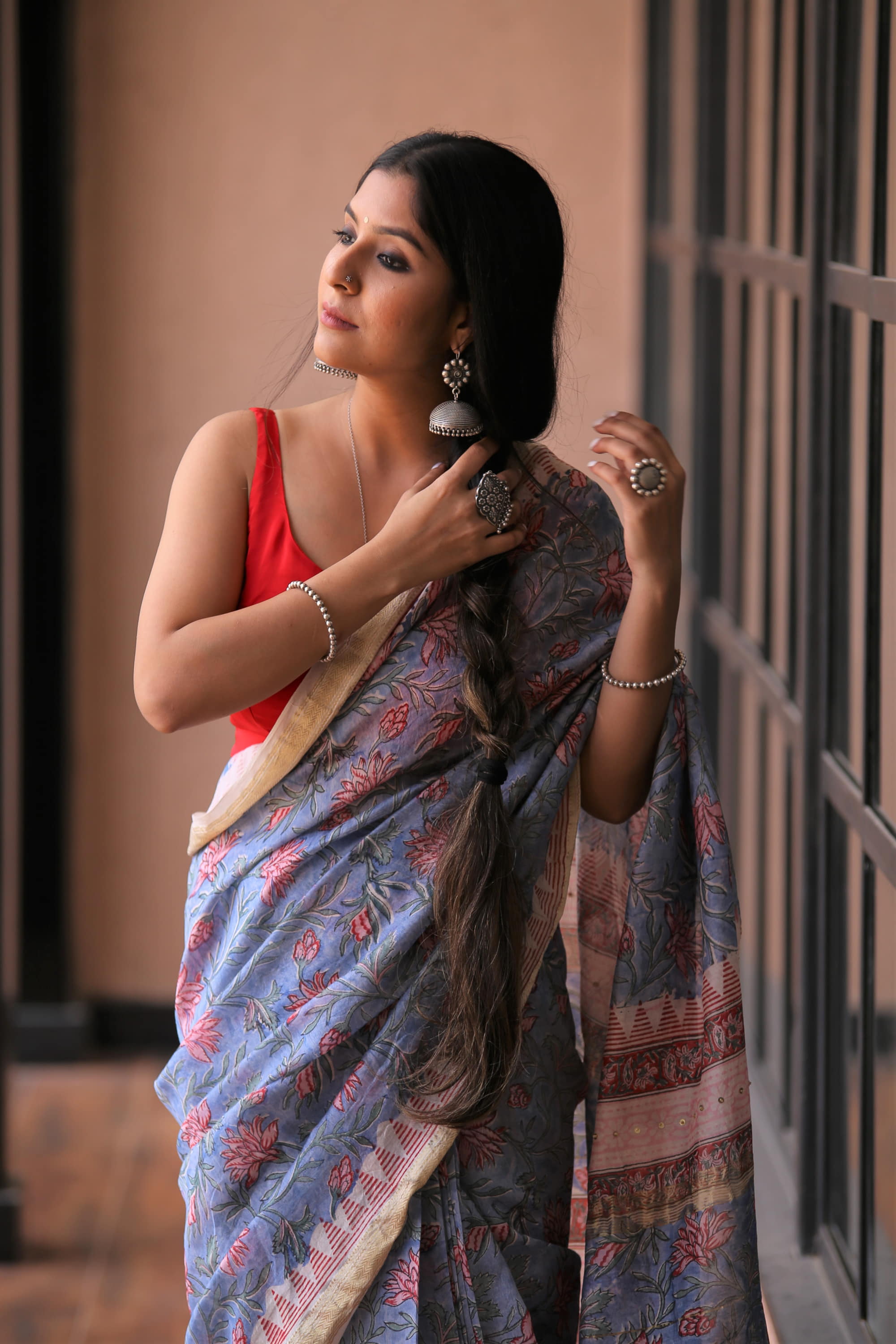 chanderi saree maheshwari saree blockprint saree beautiful saree blue saree