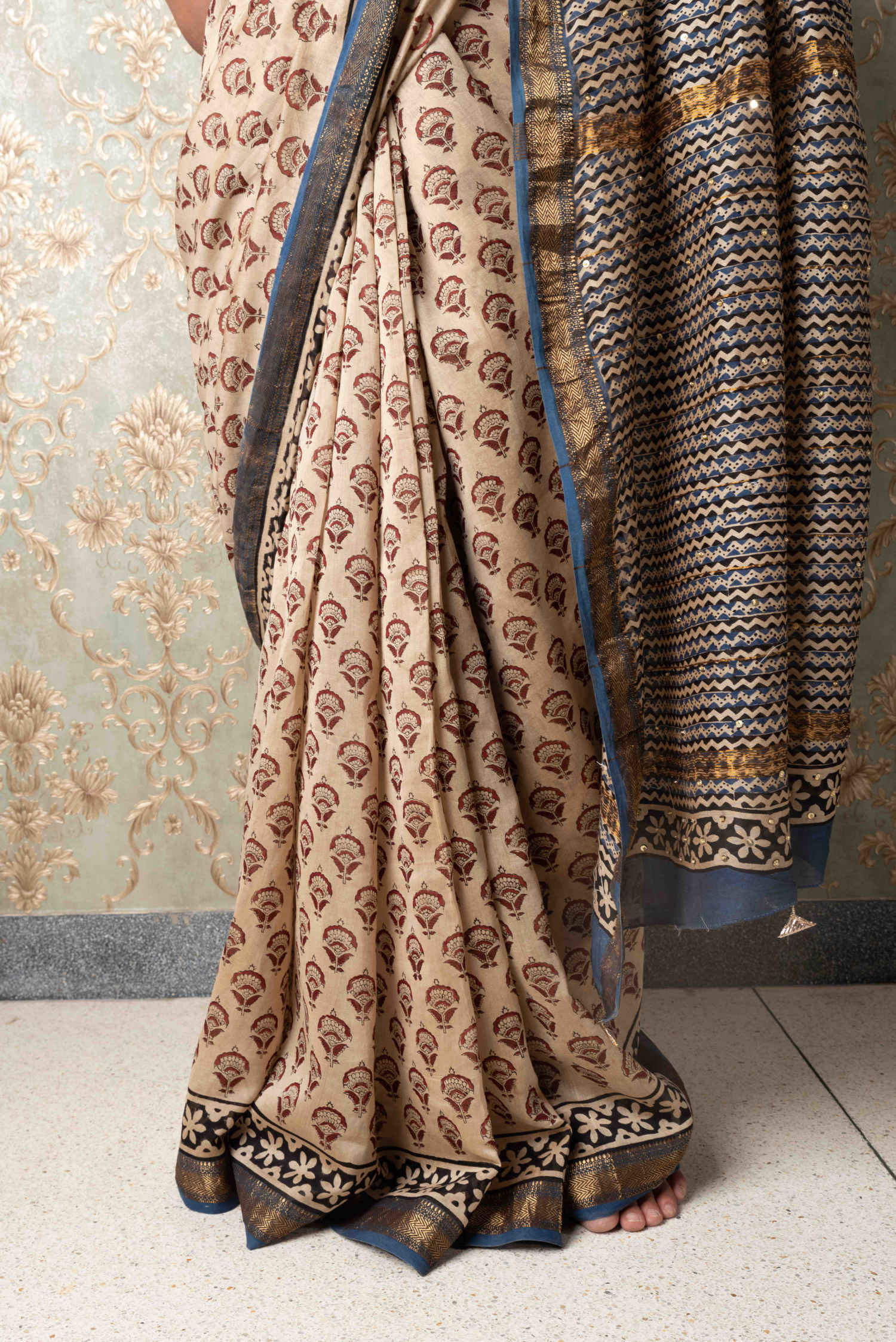 chanderi saree maheshwari saree blockprint saree beautiful saree biege saree